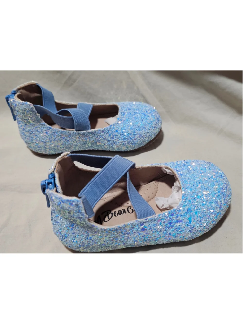 Toddler Girls A Bear Co. Glitter Dress Ballet Shoes Blue size 6